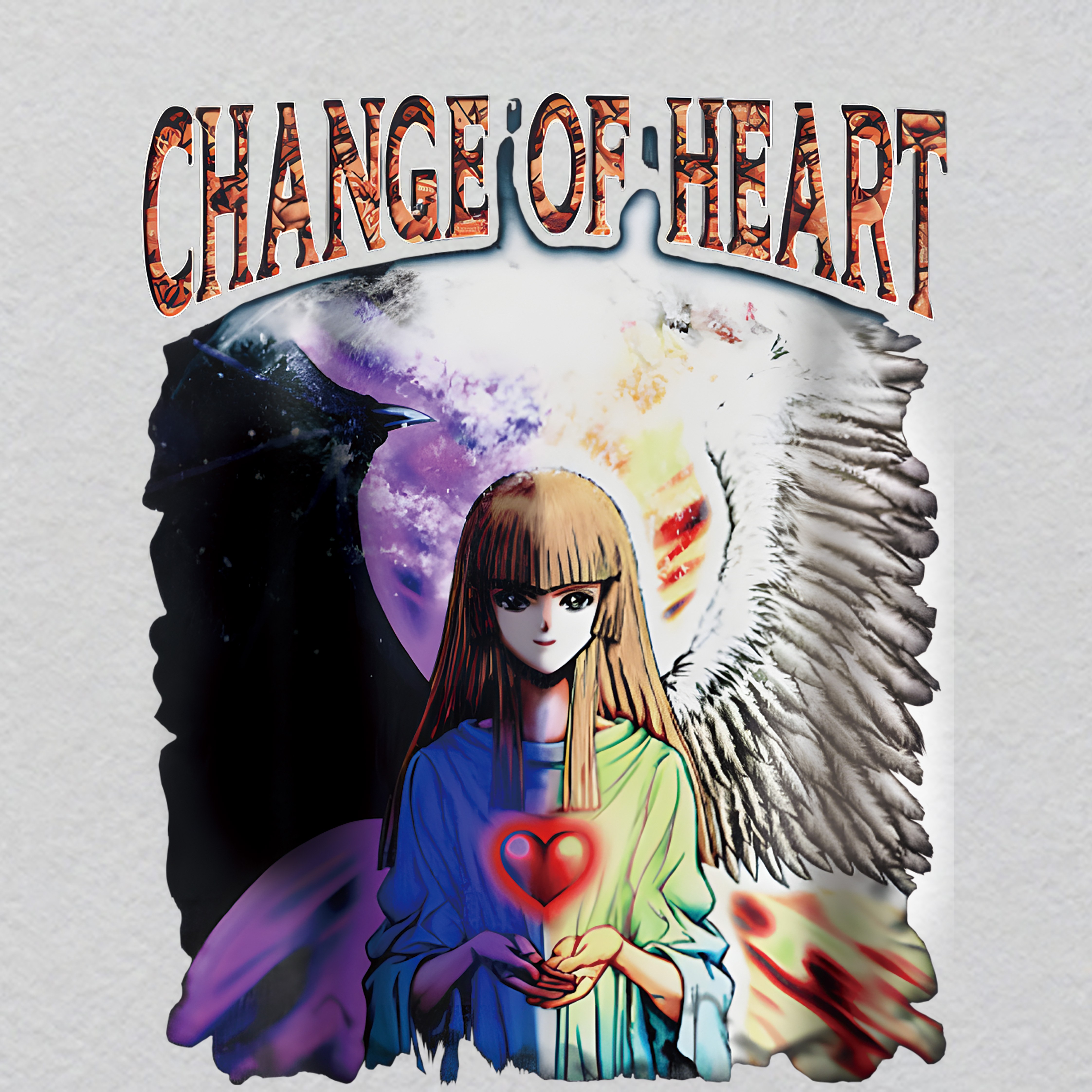 K000282-w28.4h35	Neon Puddle Reflection UV Patch | Glowing Rainy City Scene