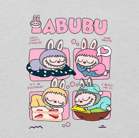 labubu（225）-w26.5h35	Labubu Character UV Crystal Iron-On Patch