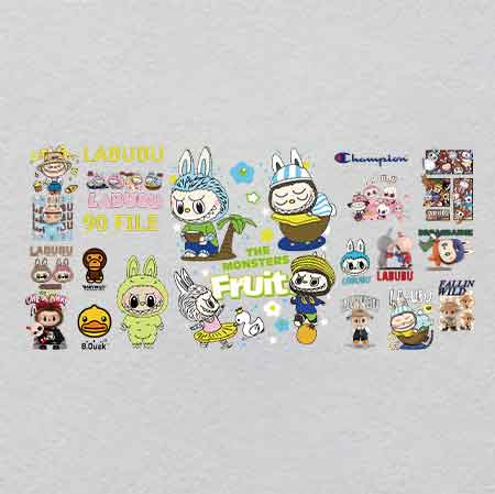 labubu（92）-w34.5h16.7	Labubu Sparkle: Iron-On Patch with Crystal Label