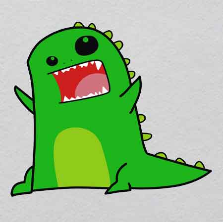 Cartoon dinosaur w30.4H26.5	UV Volcanic Magma Flow Patch | Glowing Earth's Inner Heat	