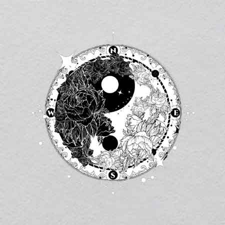 Tai Chi Flower w28.9h40.8	Neon Fossil Imprint UV Patch | Glowing Prehistoric Life Cast