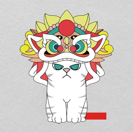 Cartoon Lion Awakening Cat w27.7h33.9	UV Magnetic Field Lines Patch | Glowing Invisible Force Revealed