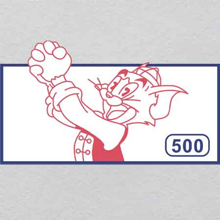 Tom Cat w35h19.7	 Iron-On | Glowing Data Retrieval Map