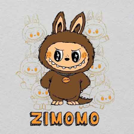 labubu（281）-w20.18h23.5	Iron-On Labubu Design with UV Crystal Sparkle