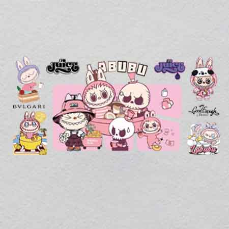 labubu（89）-w33.3h15.8	Crystal Labubu: UV-Reactive Iron-On Emblems