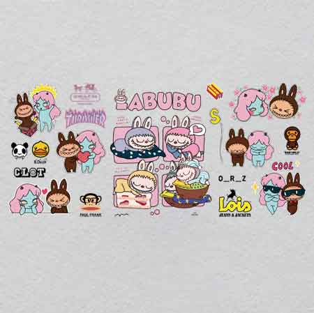 labubu（85）-w35h15.7	Labubu's Crystal Collection: UV Reactive Patches