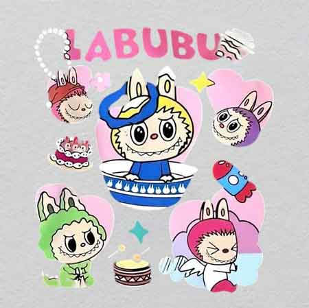 labubu（268）-w18h21.9	Custom Labubu UV Crystal Iron-On Label