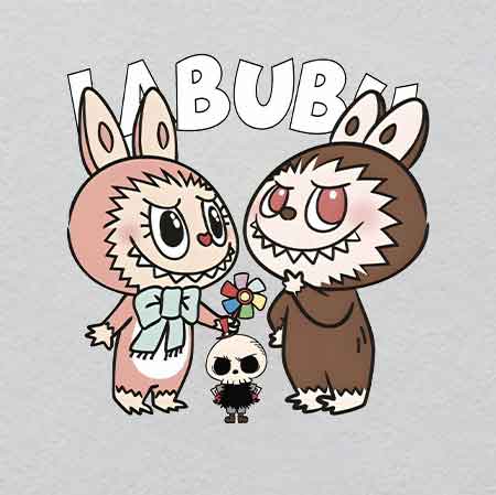 labubu（188）-w33.3h34.2	Labubu's Crystal Cave: Glow Iron-On Collection