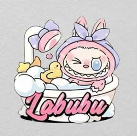 labubu（10）-w29.5h30.2	Labubu's Magic: UV-Active Iron-On Crystal Patches