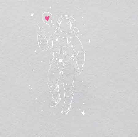 Astronaut W26H35	Crystal Edison Lightbulb Iron-On | Vintage Innovation Glow