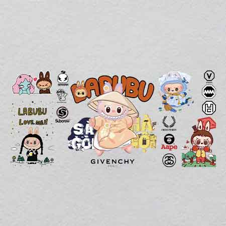 labubu（95）-w34h16	Collectible Labubu UV Crystal Iron-On Patches