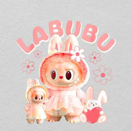 labubu（287）-w26.4h27.9	Labubu Fantasy Glow Iron-On Crystal Patches