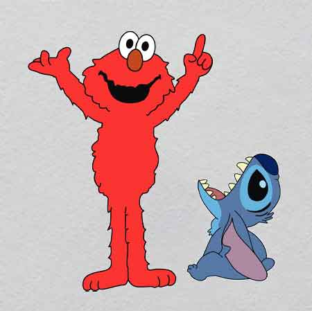 Sesame Street and Stitch w26.8h27.5	Crystal Iron-On | Infinite Symmetric Glow