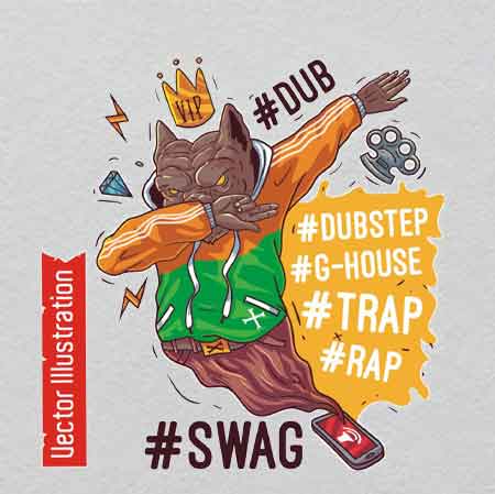 SWAG dog w26.7h27	Crystal Label | Glowing Symmetry Shattered