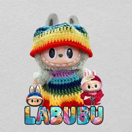 labubu（294）-w15.3h21.4	Glowing Labubu Figure Iron-On with Crystal