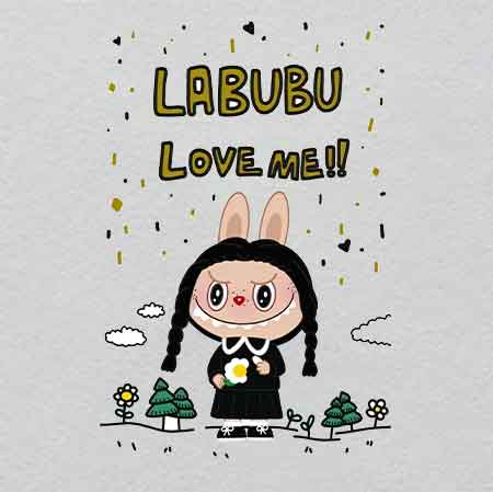 labubu（187）-w23.3h35	UV Reactive Labubu Iron-On Patches for Fans
