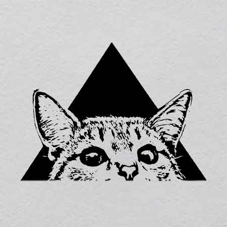 Trendy Triangle Cat w29.7h22.1	UV Bioluminescent Mushroom Forest Patch | Glowing Fairy Path