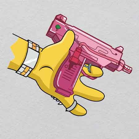 Simpson water gun w32.7h26.7	UV Supernova Remnant Patch | Exploded Star Glowing Debris