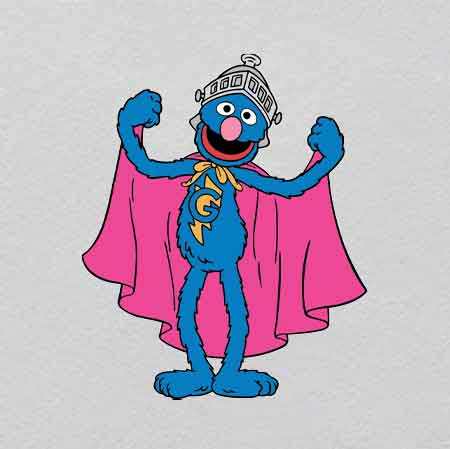 Sesame Street Cloak Cartoon w26.8h32.6	 Crystal Label | Glowing Empty Endless Hallway