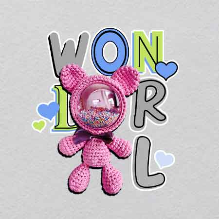 BEAR789A5 w26.5h30	 Code Rain Crystal Iron-On | Digital Anomaly